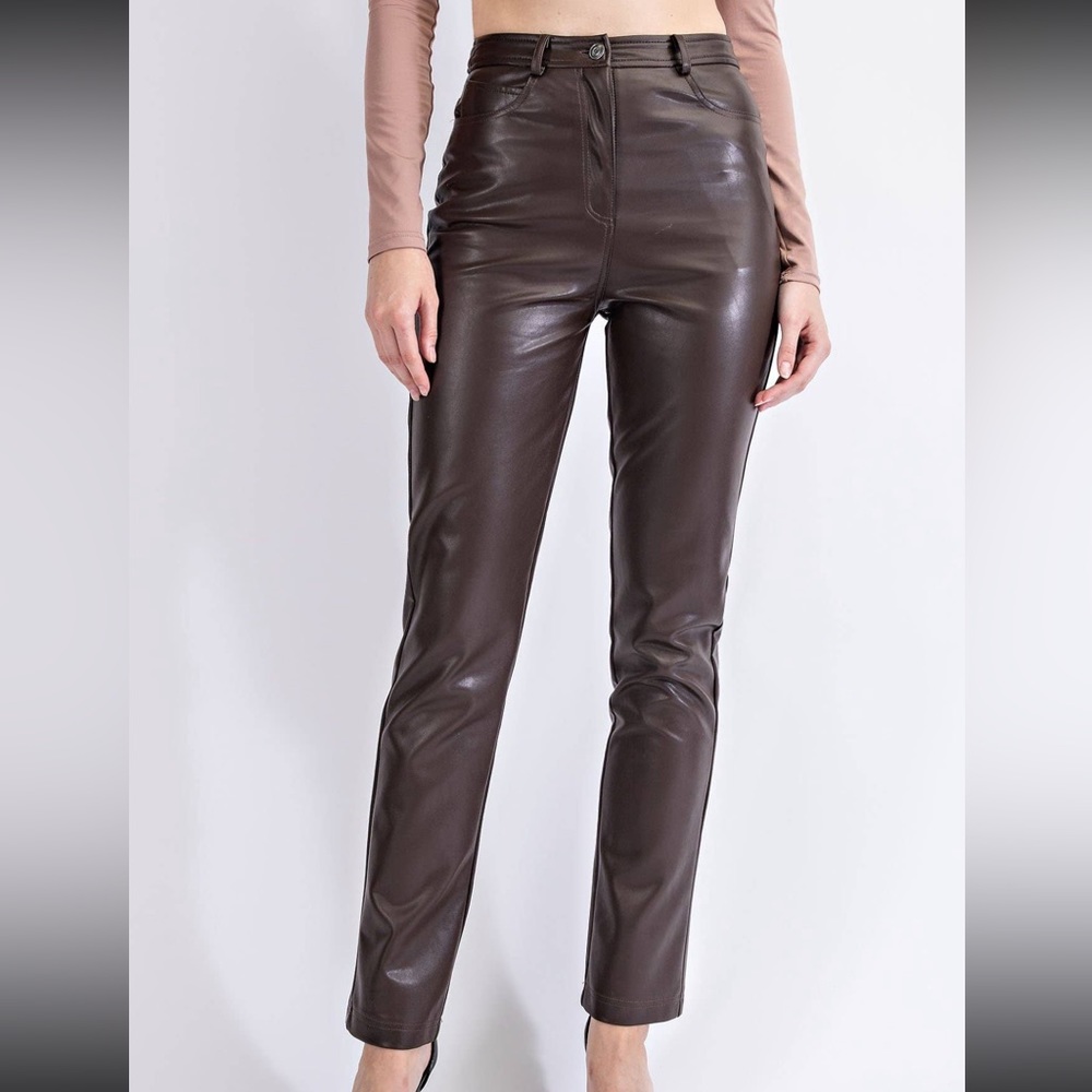 Faux leather pants